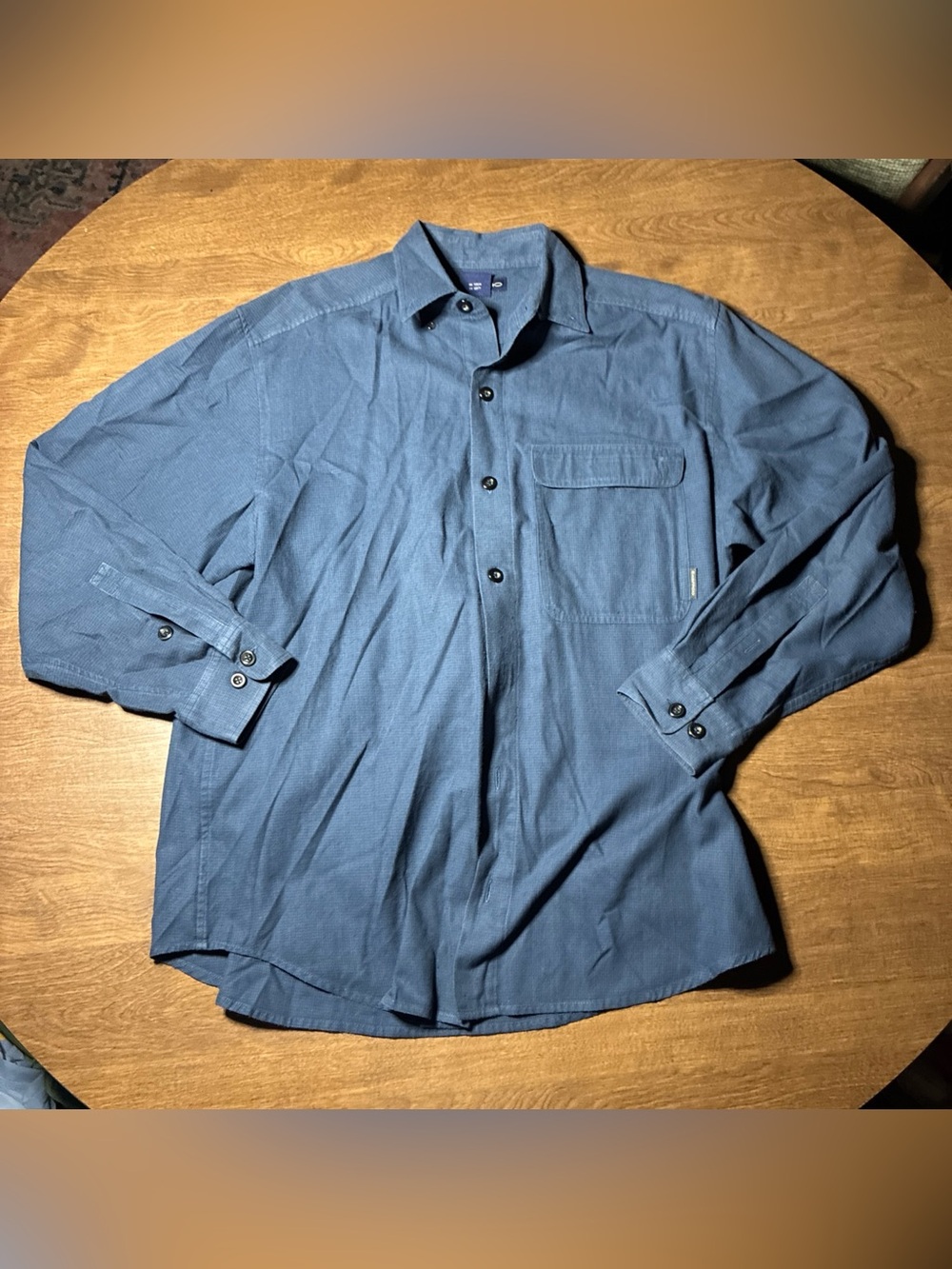 ExOfficio Cotton Shirt Men Large Long Sleeve Button Fishing Hiking Outdoor Blue